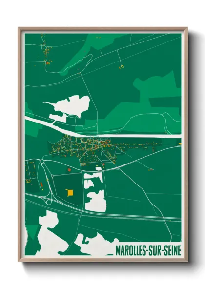 Une affiche de carte sur Marolles-sur-Seine