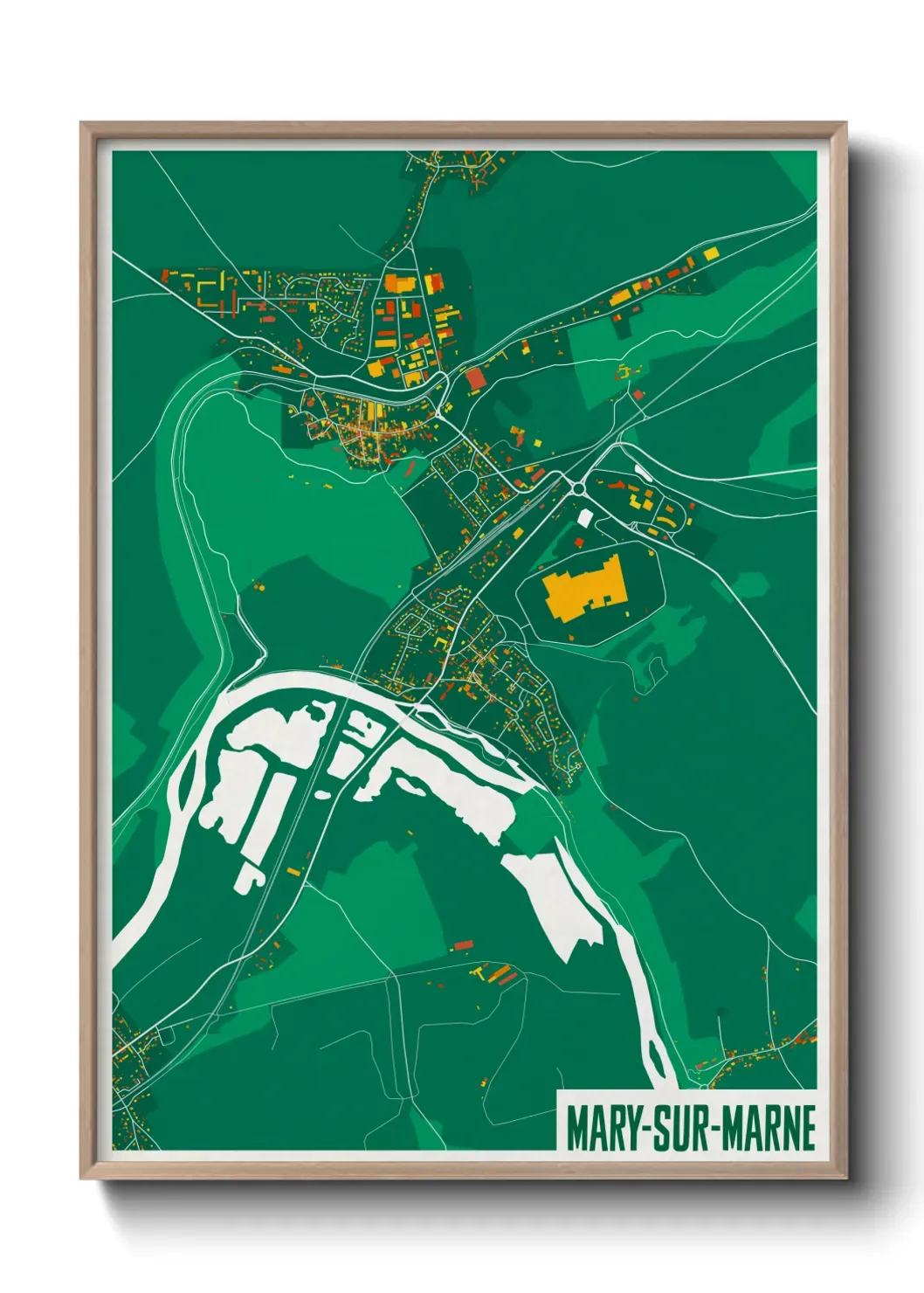 Un poster carte Mary-sur-Marne