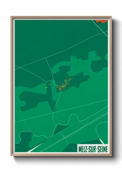 Une affiche de carte sur Melz-sur-Seine
