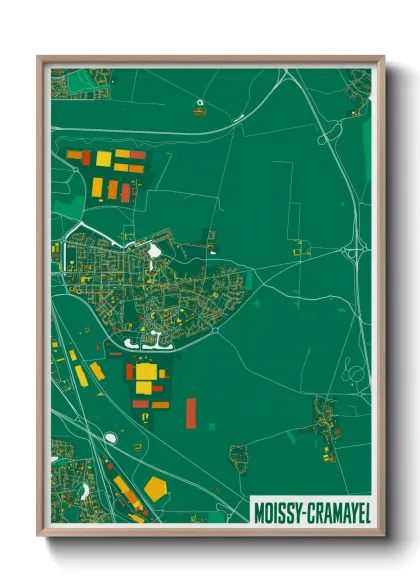 Une affiche de carte sur Moissy-Cramayel