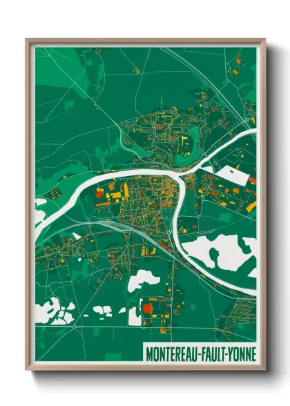 Une affiche de carte sur Montereau-Fault-Yonne
