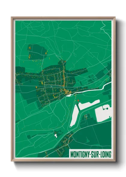 Une affiche de carte sur Montigny-sur-Loing