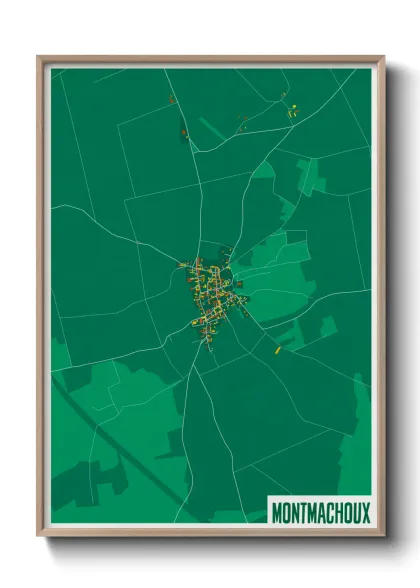 Une affiche de carte sur Montmachoux