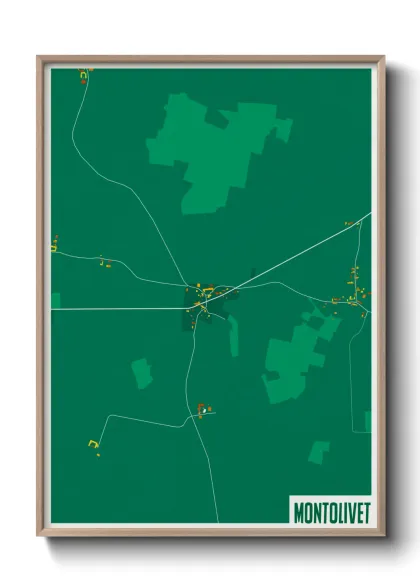 Une affiche de carte sur Montolivet