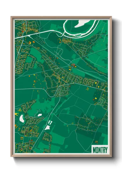 Une affiche de carte sur Montry