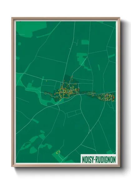 Une affiche de carte sur Noisy-Rudignon