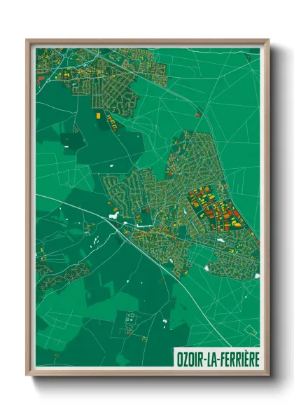 Une affiche de carte sur Ozoir-la-Ferrière