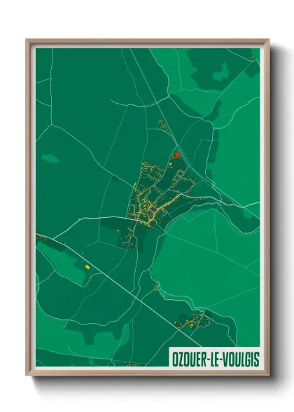 Une affiche de carte sur Ozouer-le-Voulgis