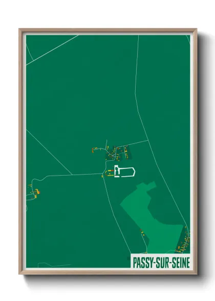 Une affiche de carte sur Passy-sur-Seine