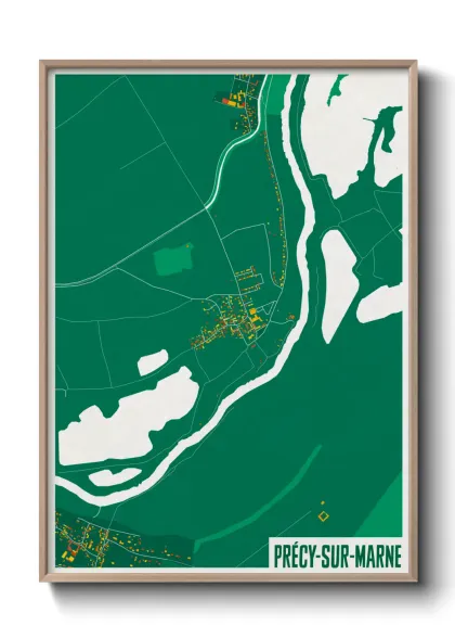 Une affiche de carte sur Précy-sur-Marne