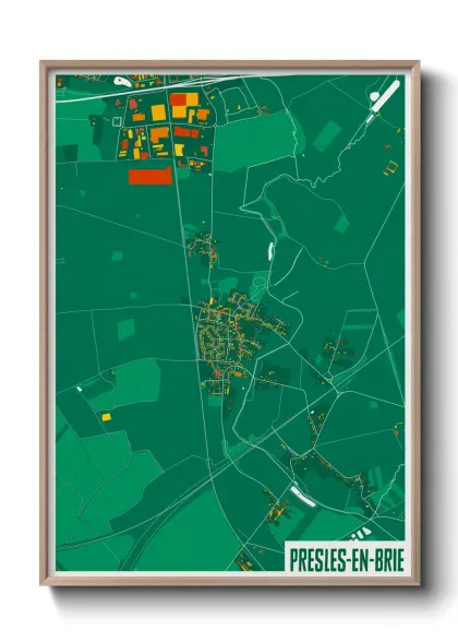 Une affiche de carte sur Presles-en-Brie