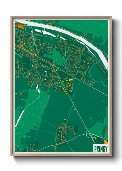 Une affiche de carte sur Pringy