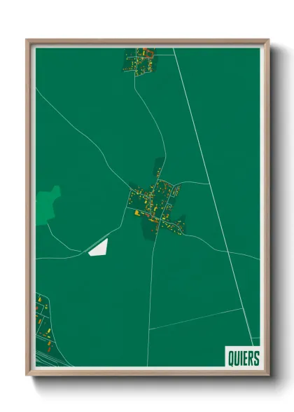 Une affiche de carte sur Quiers