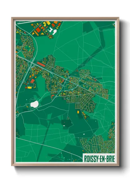 Une affiche de carte sur Roissy-en-Brie