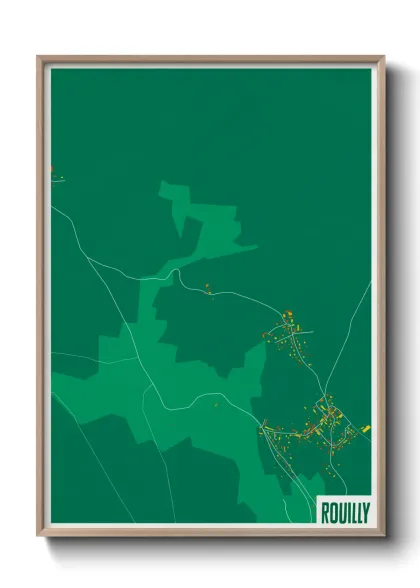 Une affiche de carte sur Rouilly