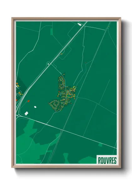 Une affiche de carte sur Rouvres