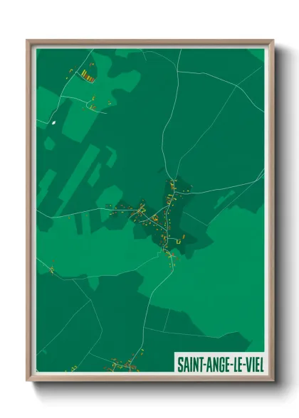 Une affiche de carte sur Saint-Ange-le-Viel