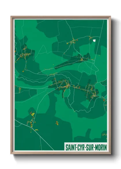 Une affiche de carte sur Saint-Cyr-sur-Morin