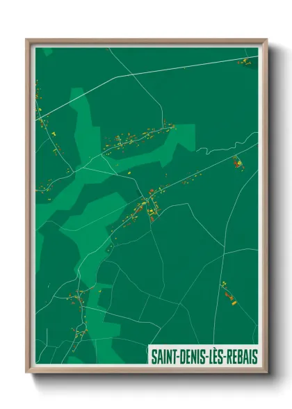 Une affiche de carte sur Saint-Denis-lès-Rebais