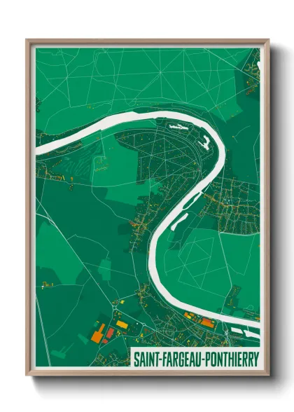 Une affiche de carte sur Saint-Fargeau-Ponthierry