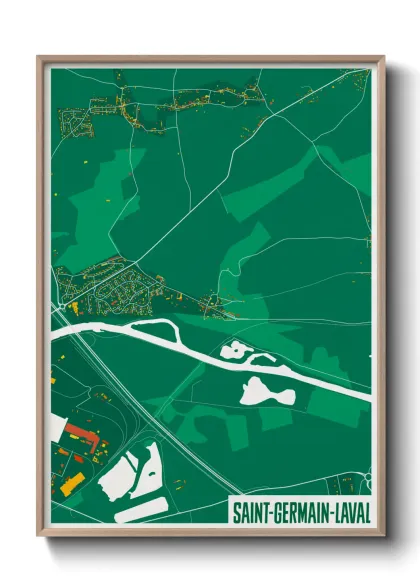 Une affiche de carte sur Saint-Germain-Laval