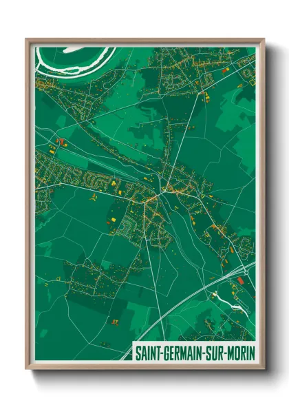 Une affiche de carte sur Saint-Germain-sur-Morin