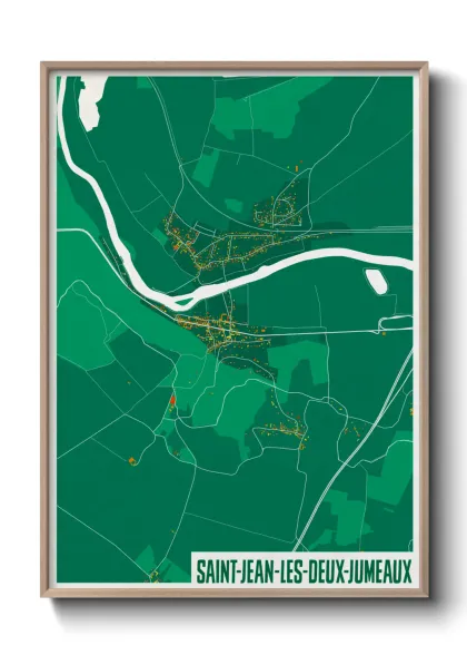 Une affiche de carte sur Saint-Jean-les-Deux-Jumeaux