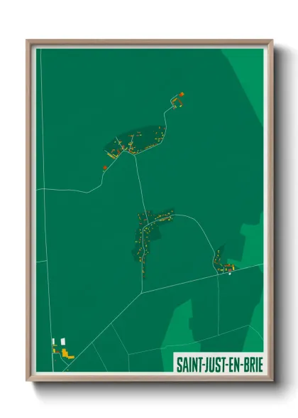 Une affiche de carte sur Saint-Just-en-Brie