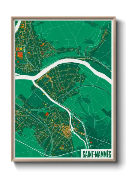 Une affiche de carte sur Saint-Mammès
