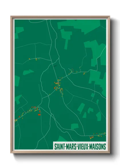 Une affiche de carte sur Saint-Mars-Vieux-Maisons