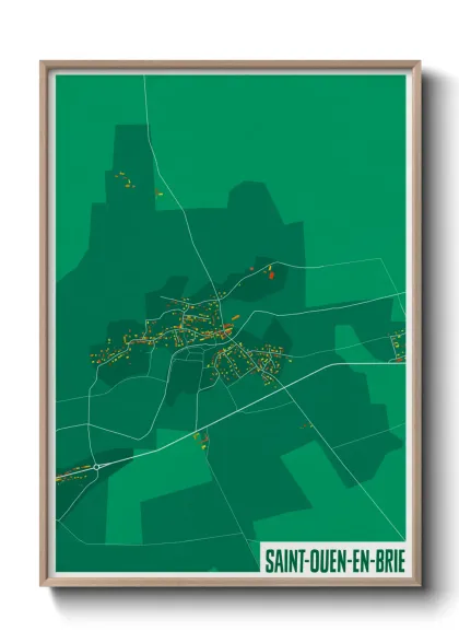 Une affiche de carte sur Saint-Ouen-en-Brie