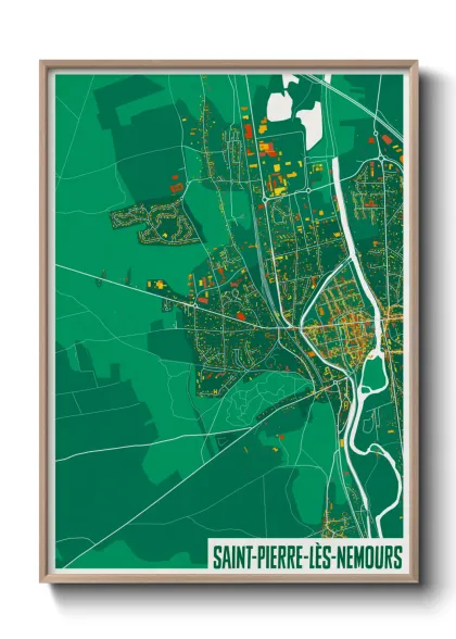 Une affiche de carte sur Saint-Pierre-lès-Nemours