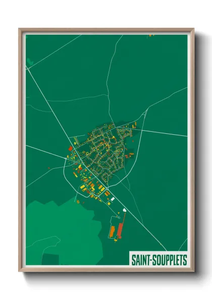 Une affiche de carte sur Saint-Soupplets