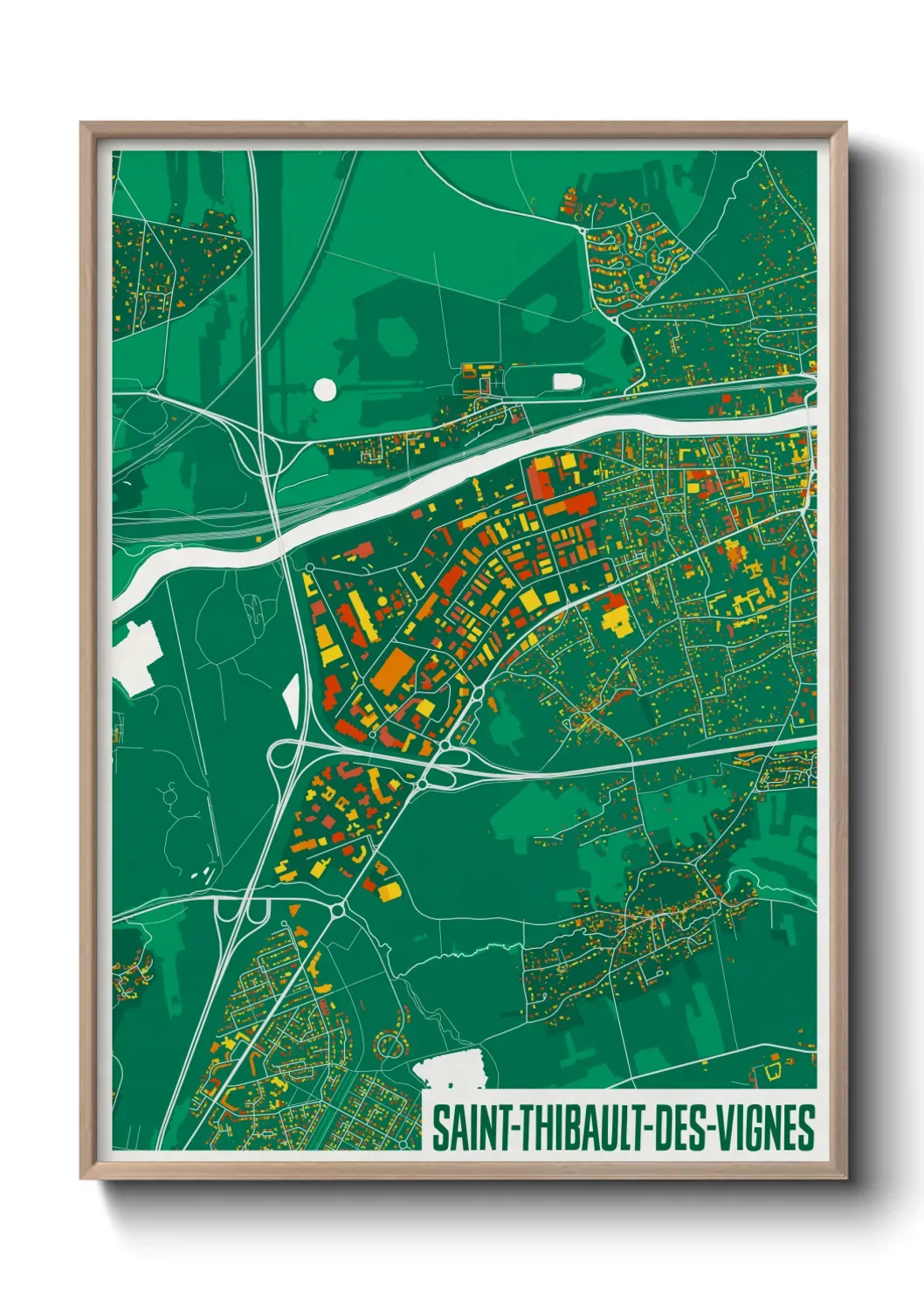 Un poster carte Saint-Thibault-des-Vignes