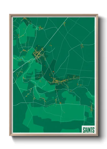 Une affiche de carte sur Saints