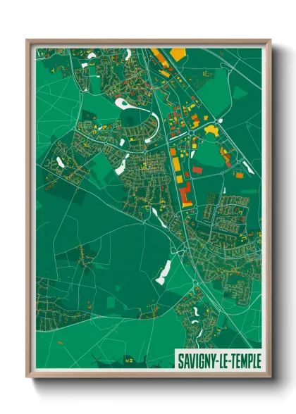 Une affiche de carte sur Savigny-le-Temple