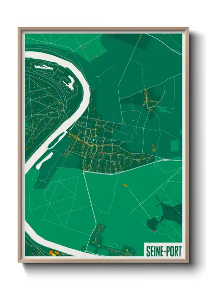 Une affiche de carte sur Seine-Port