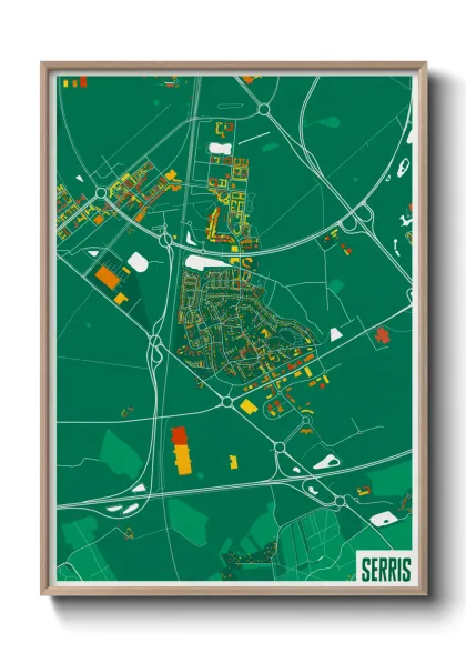 Une affiche de carte sur Serris