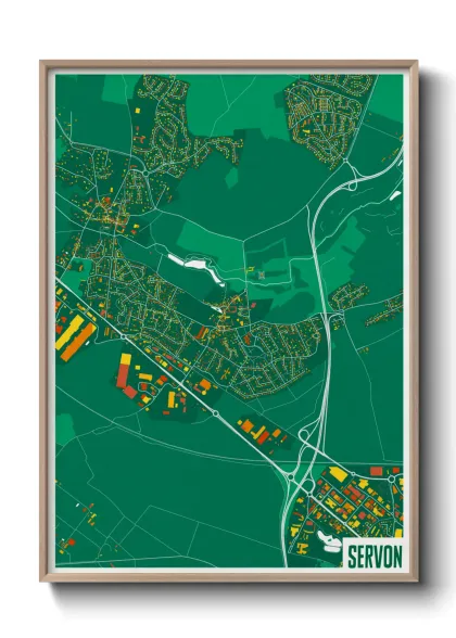 Une affiche de carte sur Servon