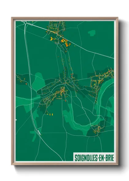 Une affiche de carte sur Soignolles-en-Brie