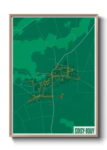 Une affiche de carte sur Soisy-Bouy