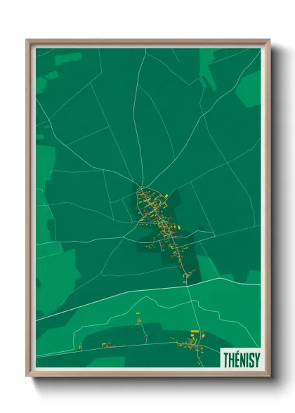 Une affiche de carte sur Thénisy