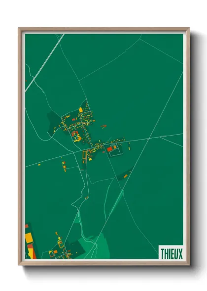Une affiche de carte sur Thieux