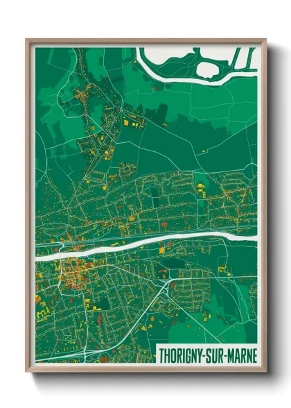 Une affiche de carte sur Thorigny-sur-Marne