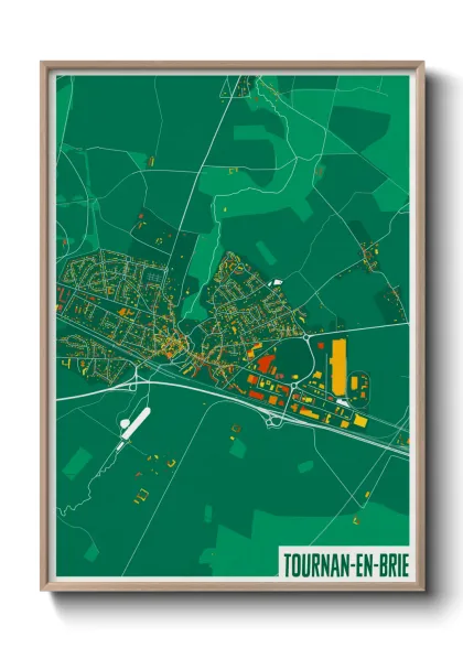 Une affiche de carte sur Tournan-en-Brie