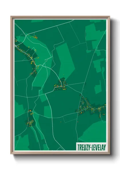 Une affiche de carte sur Treuzy-Levelay