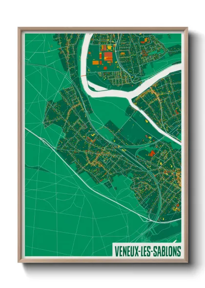 Une affiche de carte sur Veneux-les-Sablons