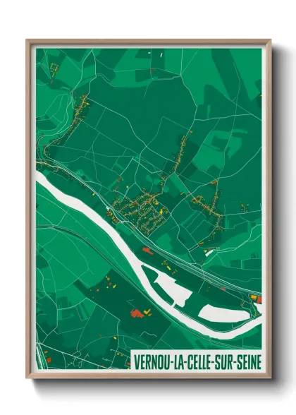 Une affiche de carte sur Vernou-la-Celle-sur-Seine