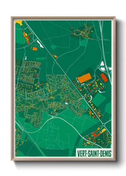 Une affiche de carte sur Vert-Saint-Denis