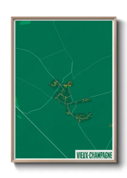 Une affiche de carte sur Vieux-Champagne